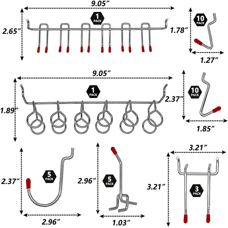 114 Parça Pegboard Kancaları S - Workshop Tools Board incelemesi ve fiyatı