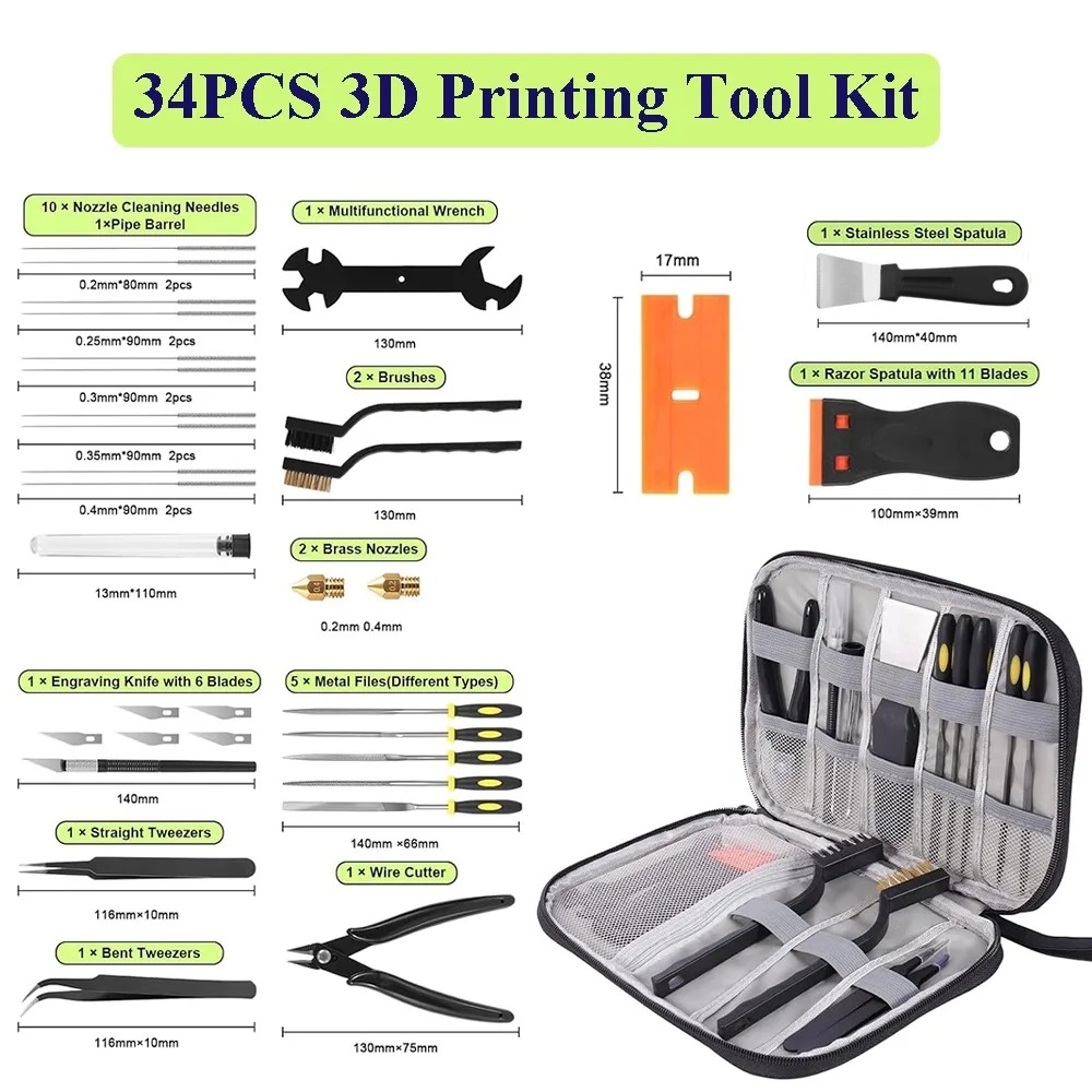34 adet 3D Yazıcı Araçları Kit - Tools Vape incelemesi ve fiyatı