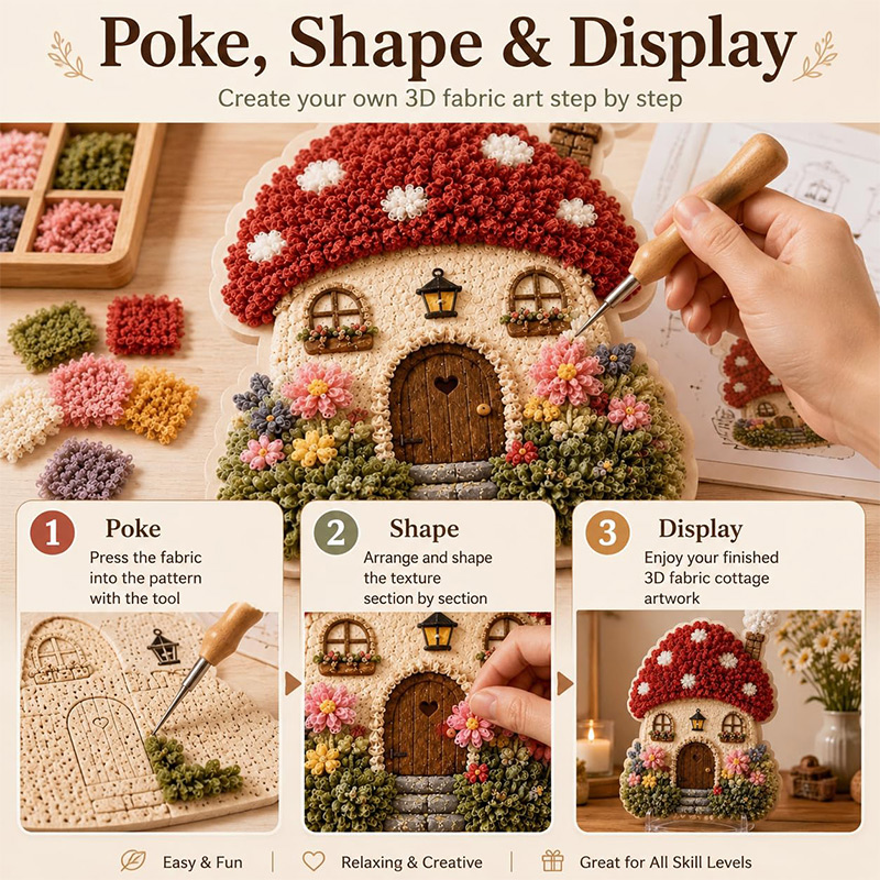 3D Mantar Ev Poke Art DIY Kiti - Workshop Tools Diy incelemesi ve fiyatı