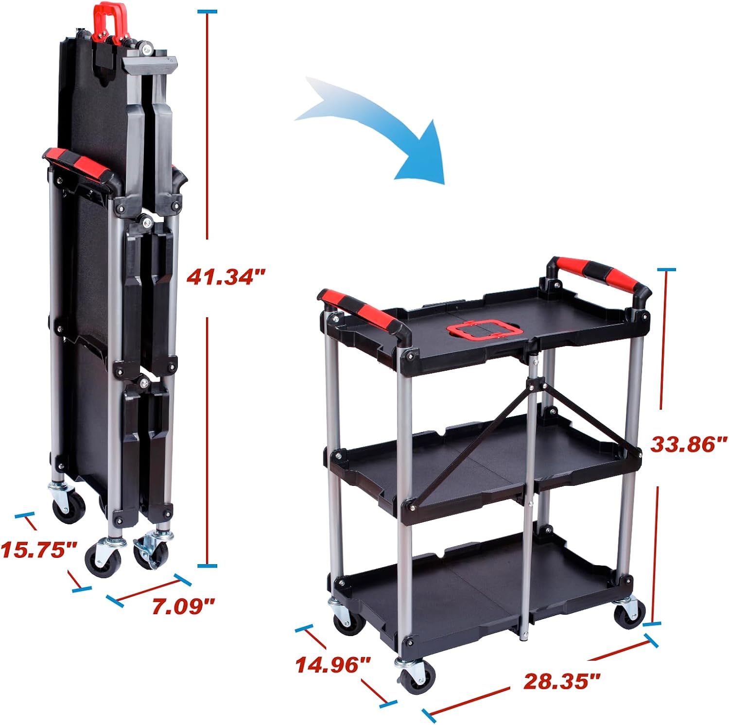 3 Raflı Katlanabilir Tekerlekl - Workshop Tools Storage incelemesi ve fiyatı